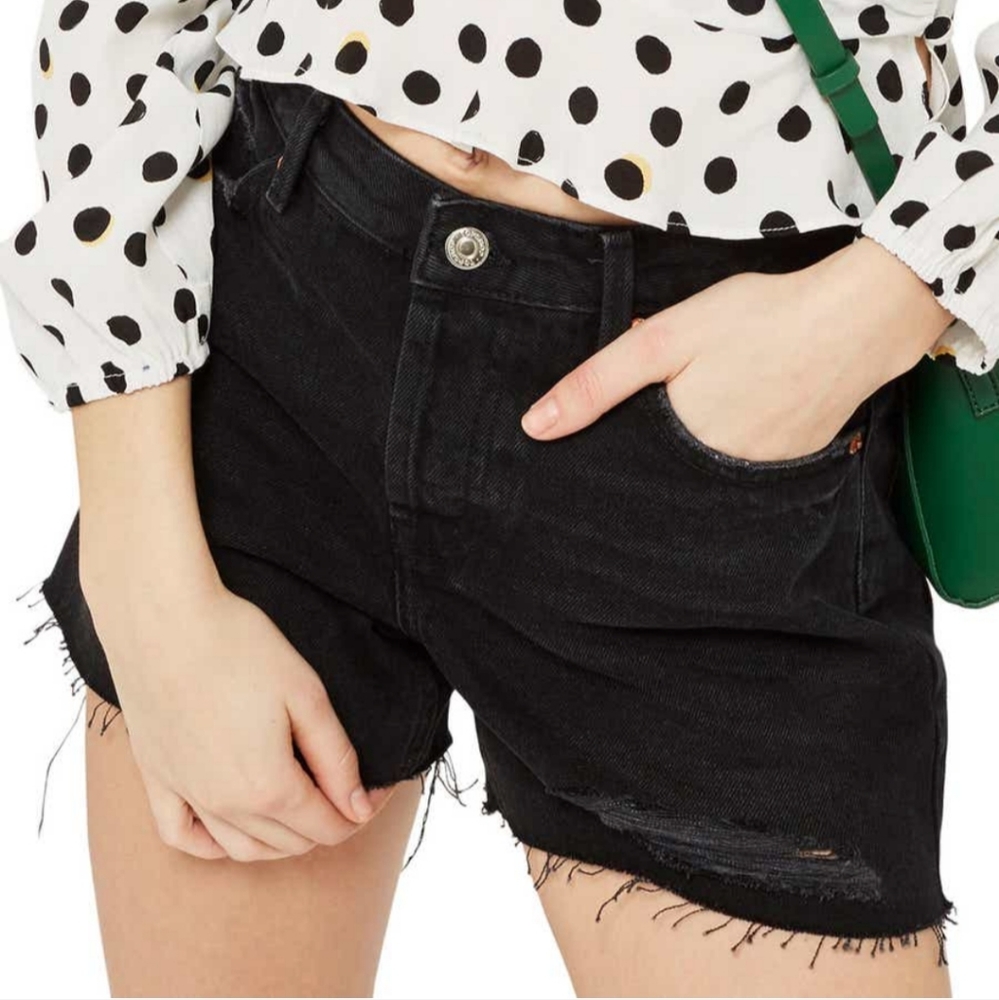 Topshop Ashley Distressed Boyfriend Shorts sz 6 (fits like 2-4) NWT